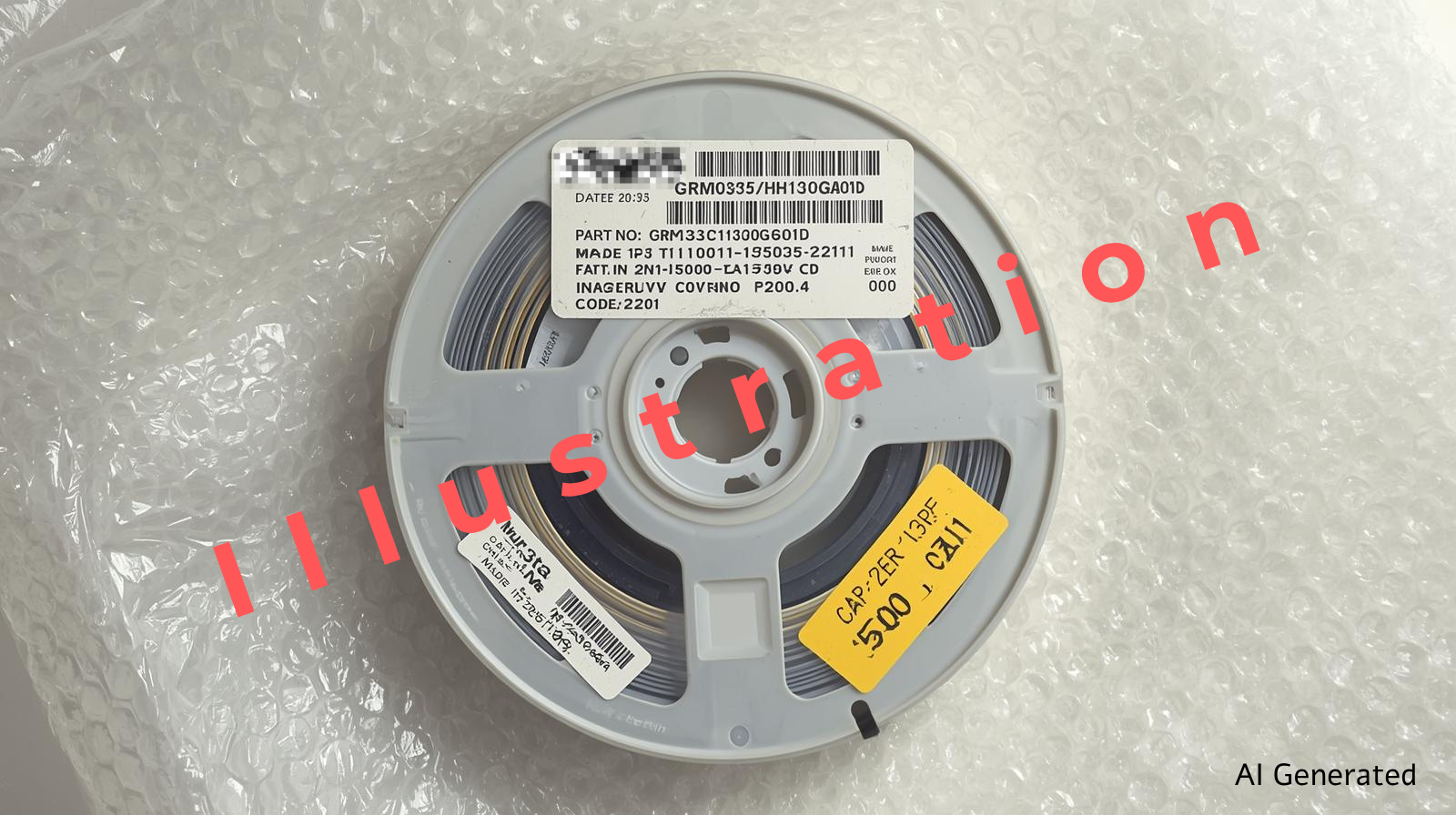 Illustration of a reel with labels